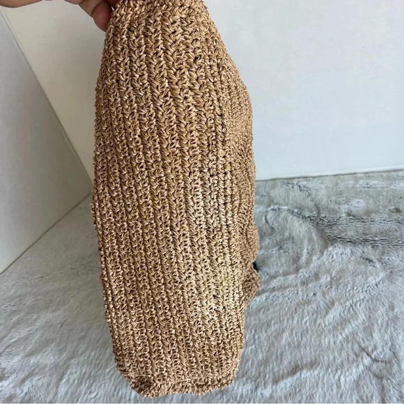 Handbag Straw Woven Tote with Leather Straps - Picture 9 of 15